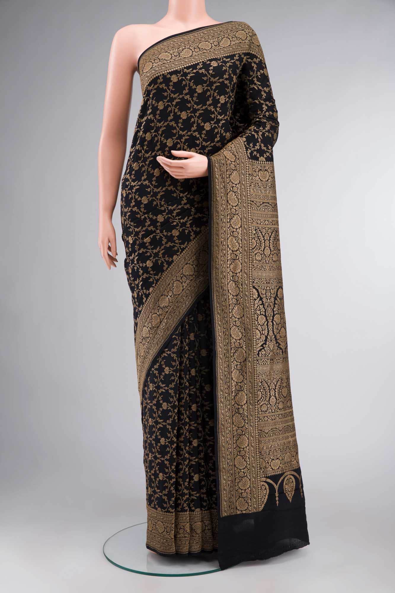 Black Banarasi Georgette Saree