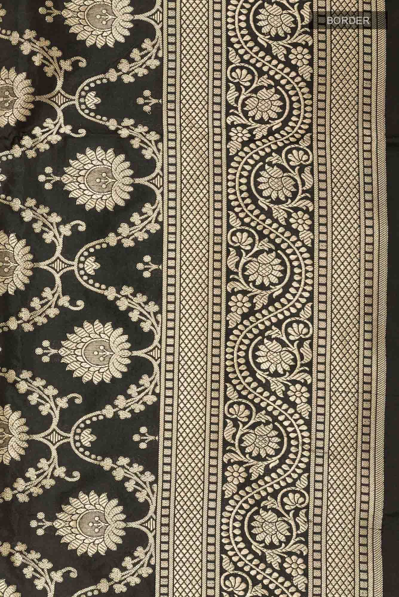 Black Banarasi Silk Saree