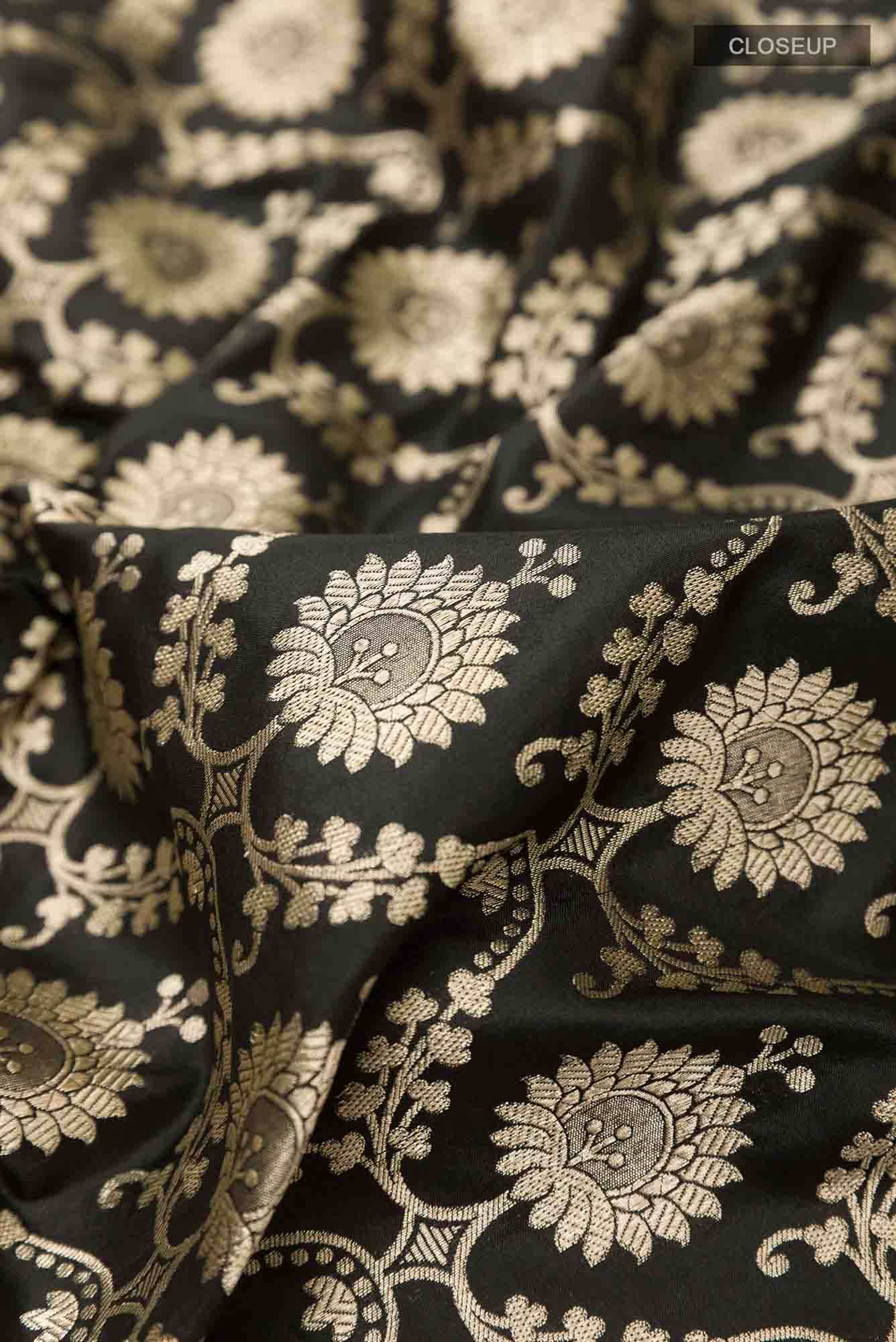 Black Banarasi Silk Saree