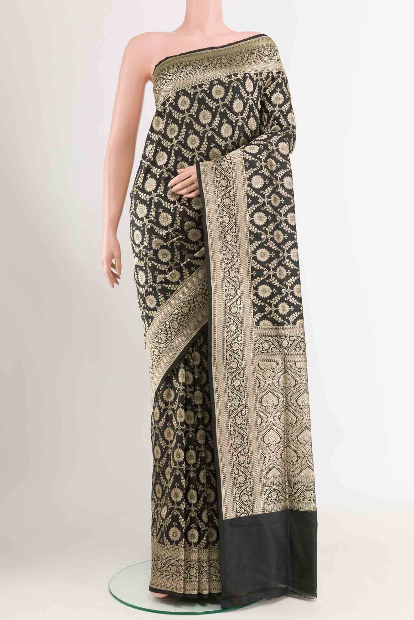 Black Banarasi Silk Saree