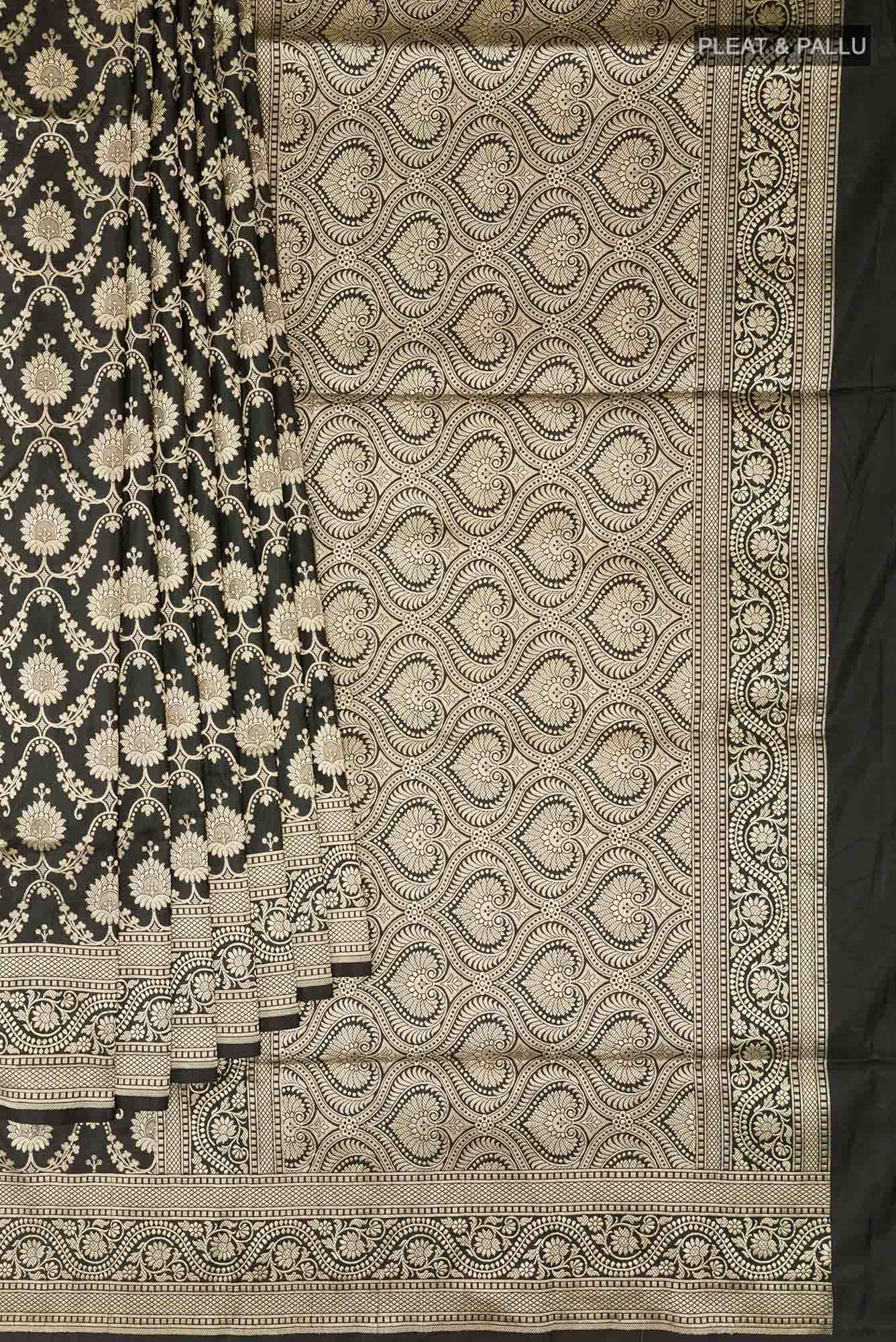 Black Banarasi Silk Saree