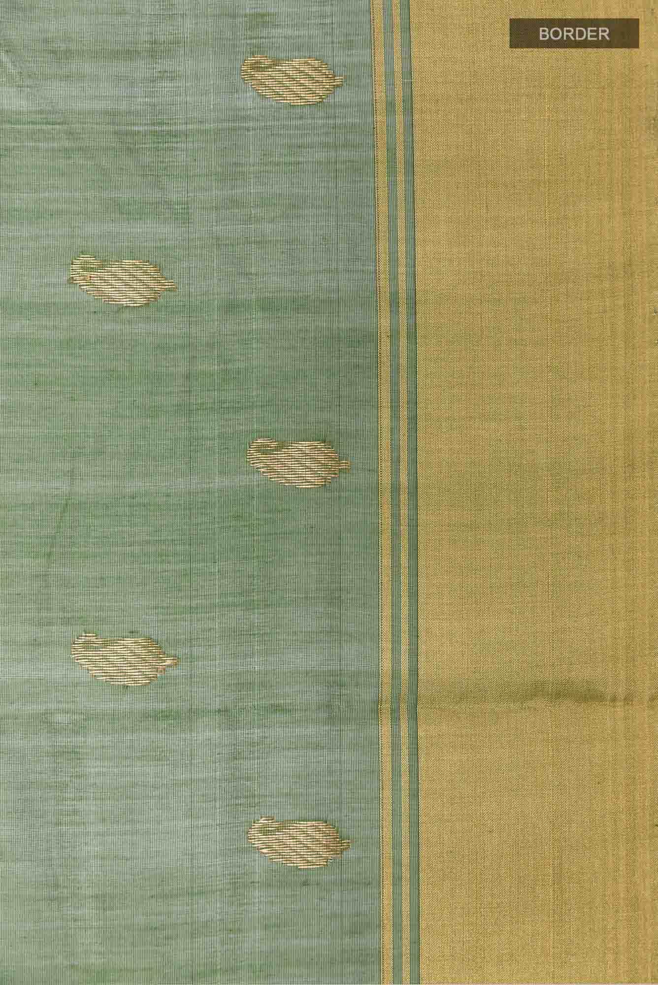 Green Blended Chanderi Silk Cotton Saree