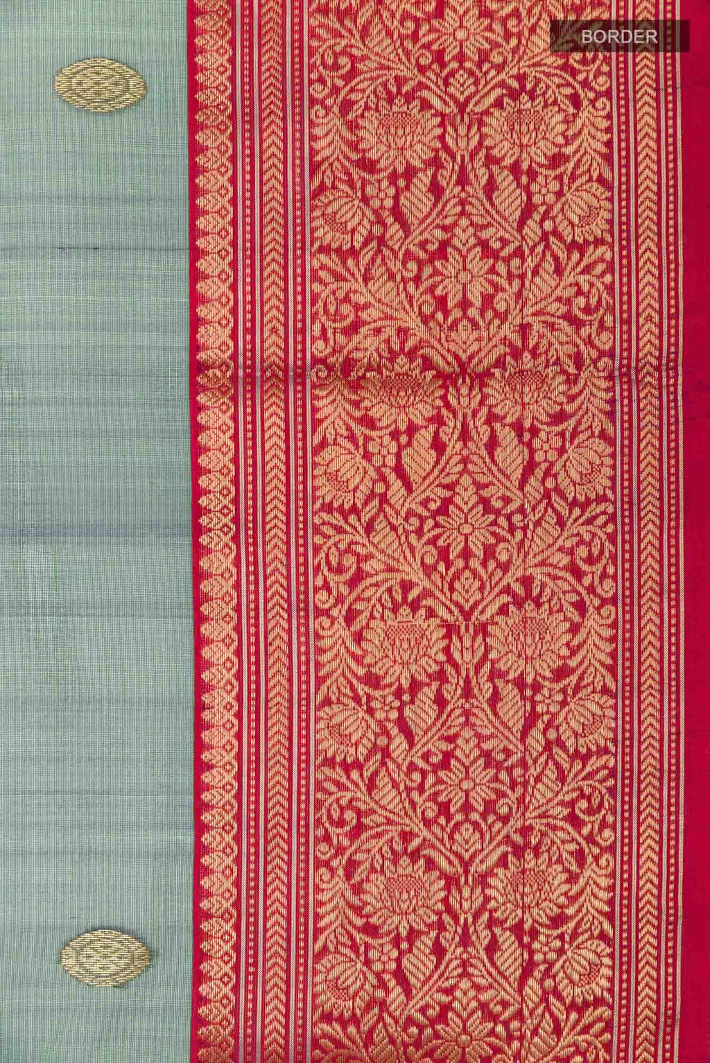 Dark Green Chanderi Kora Silk Saree