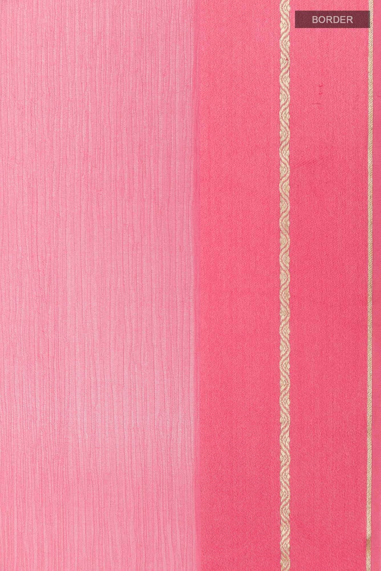 Pink Mysore Chiffon Saree