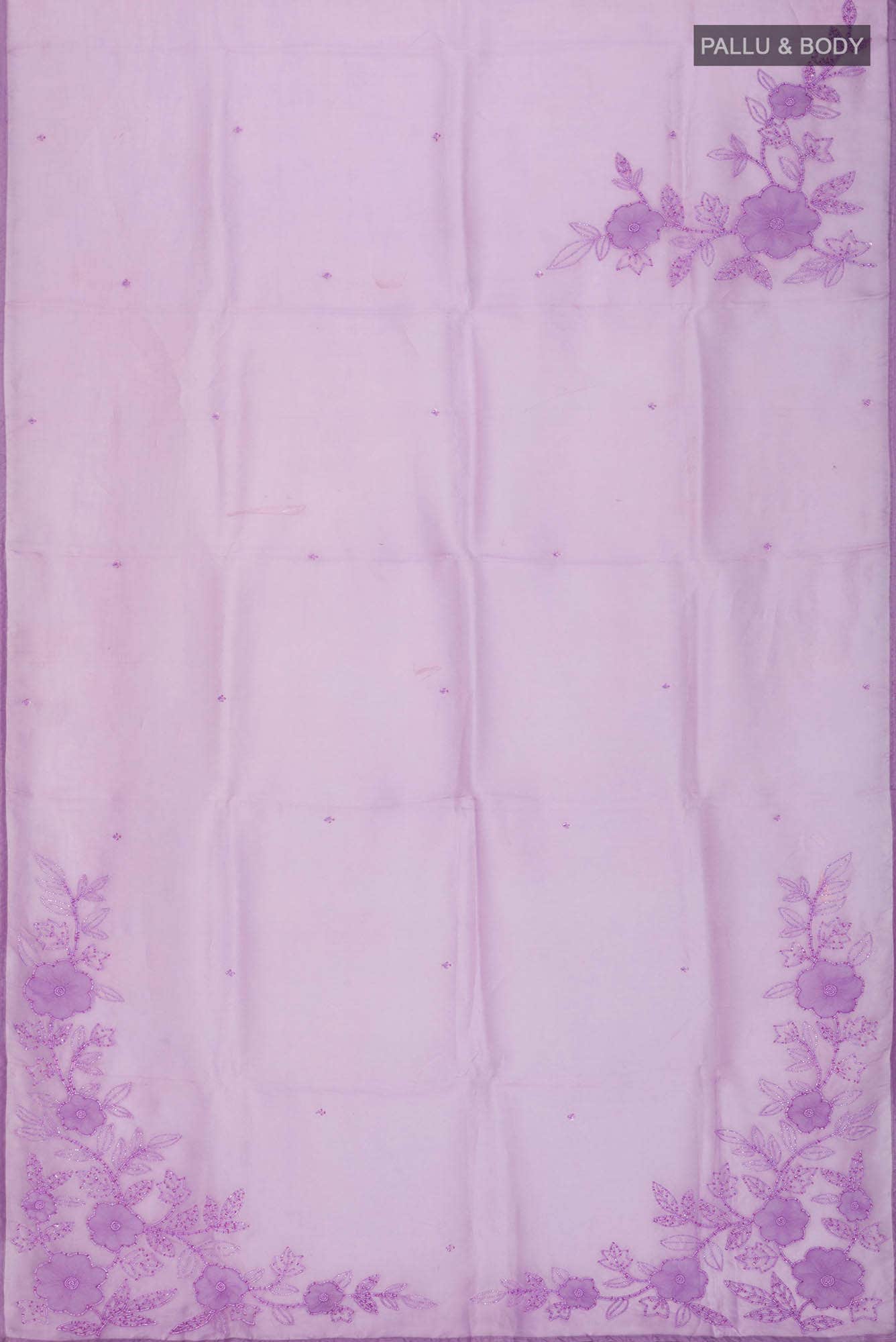 Lavender Organza Silk Saree