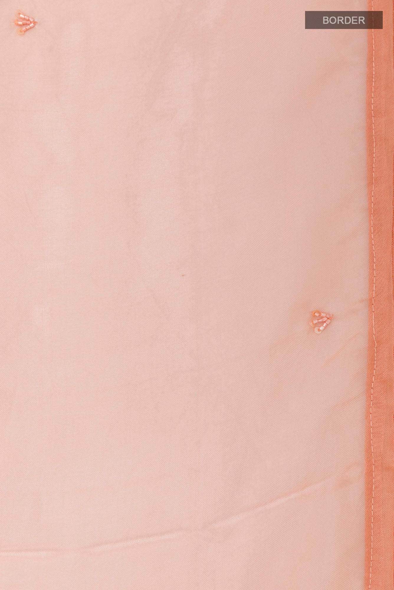 Peach Organza Silk Saree