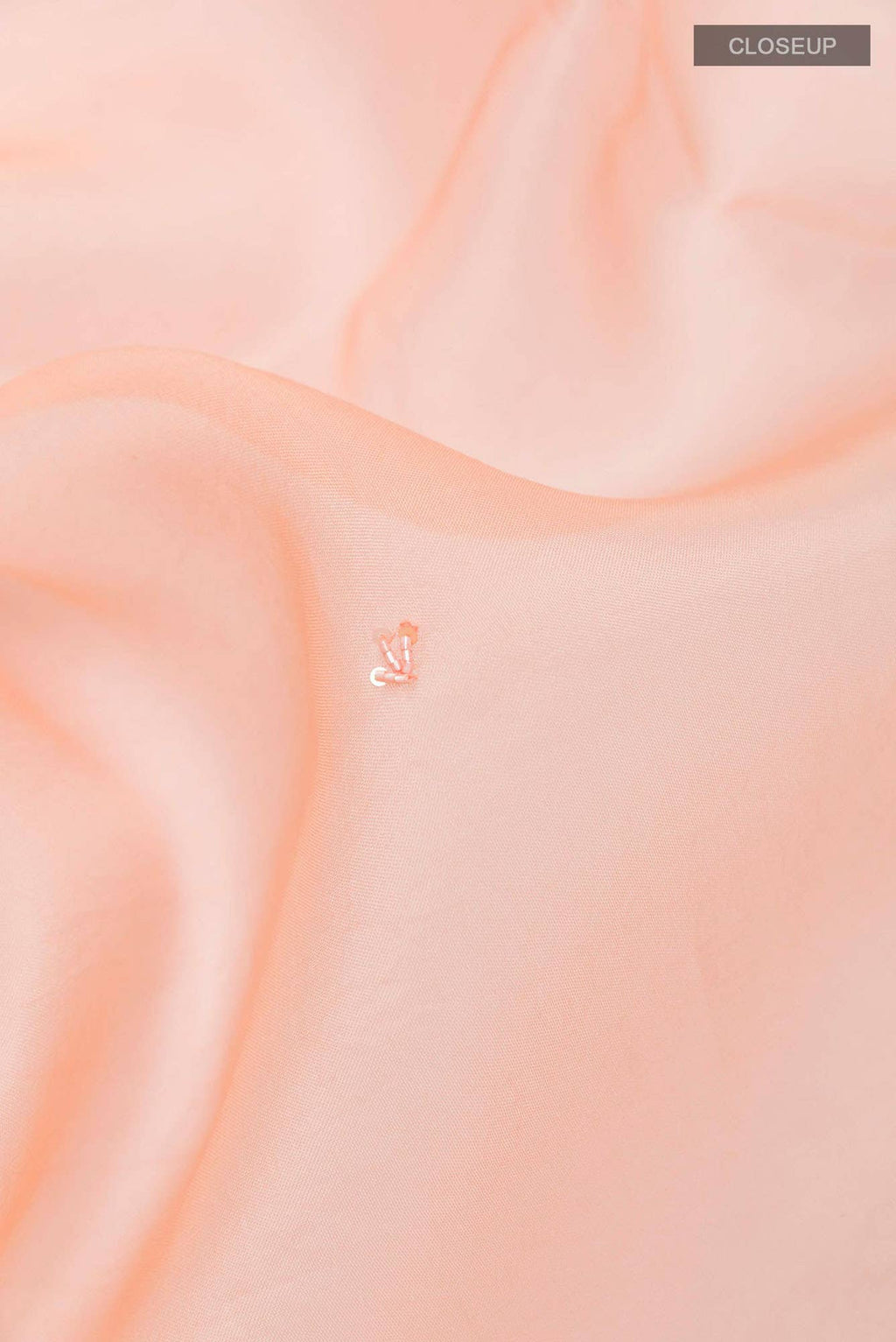 Peach Organza Silk Saree