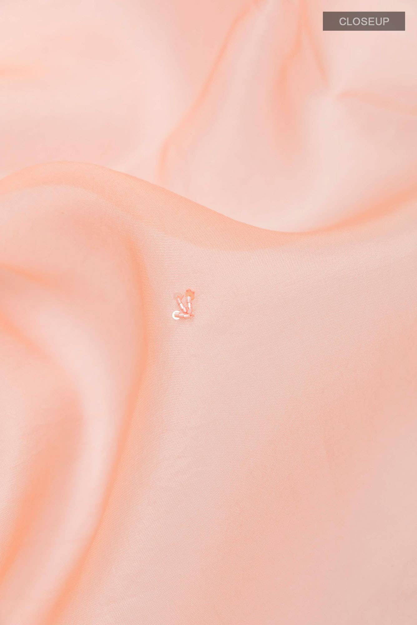 Peach Organza Silk Saree