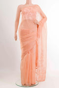 Peach Organza Silk Saree