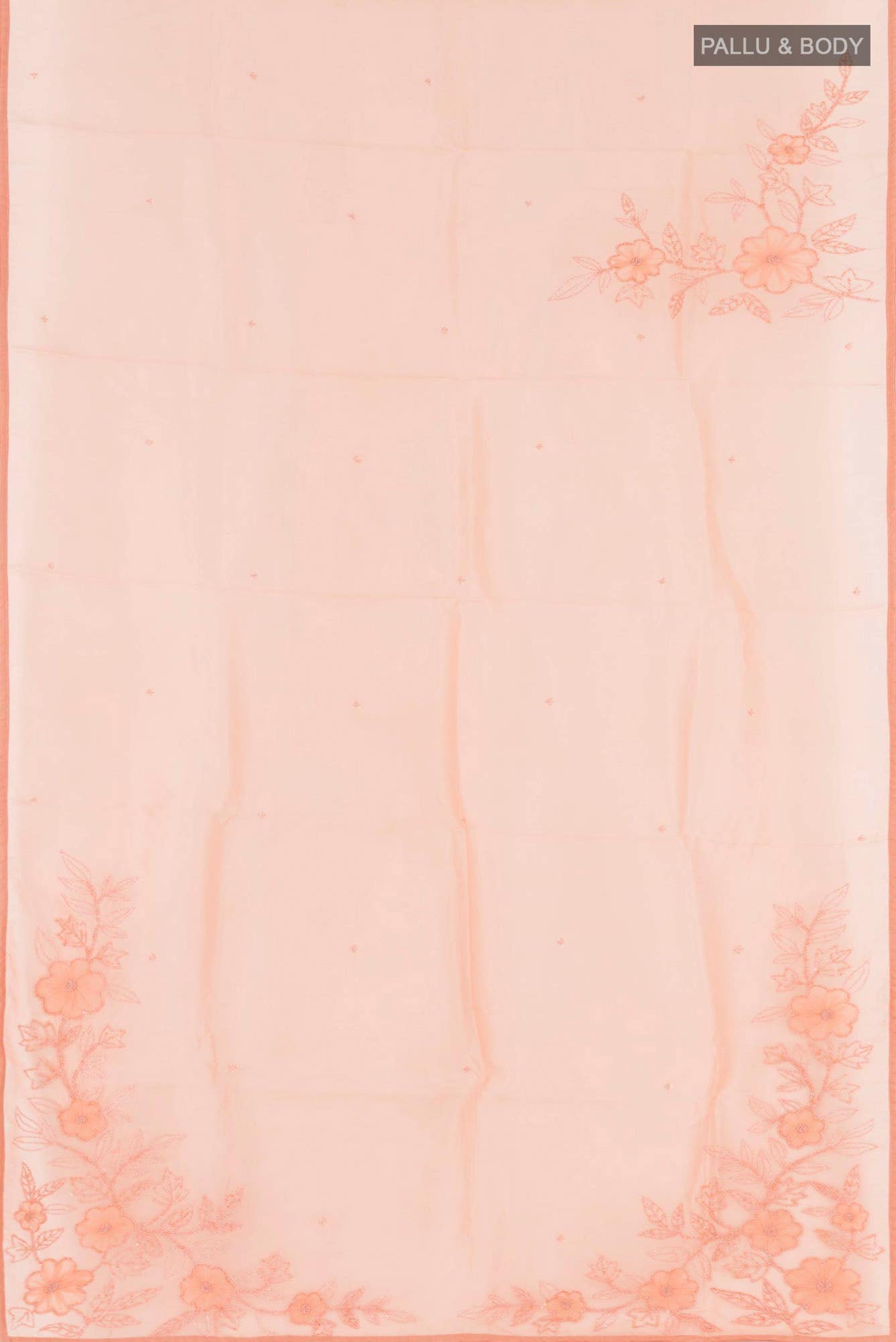 Peach Organza Silk Saree