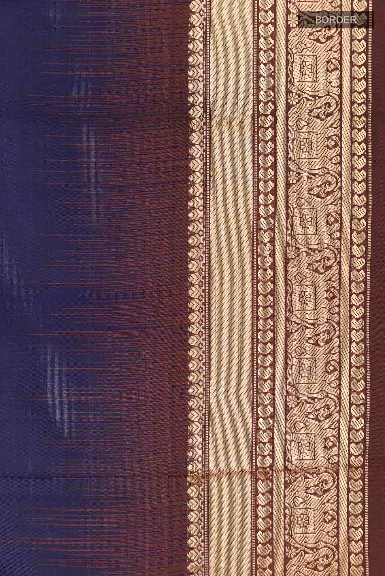Dark Blue Kanchipuram Silk Saree