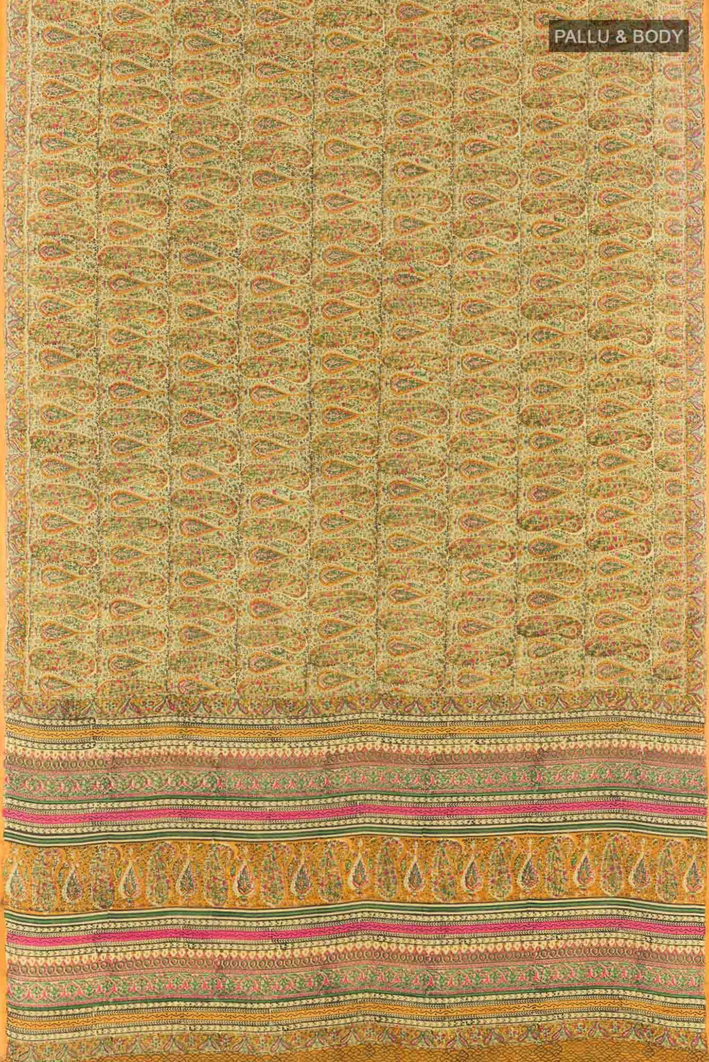 Beige Crepe Saree
