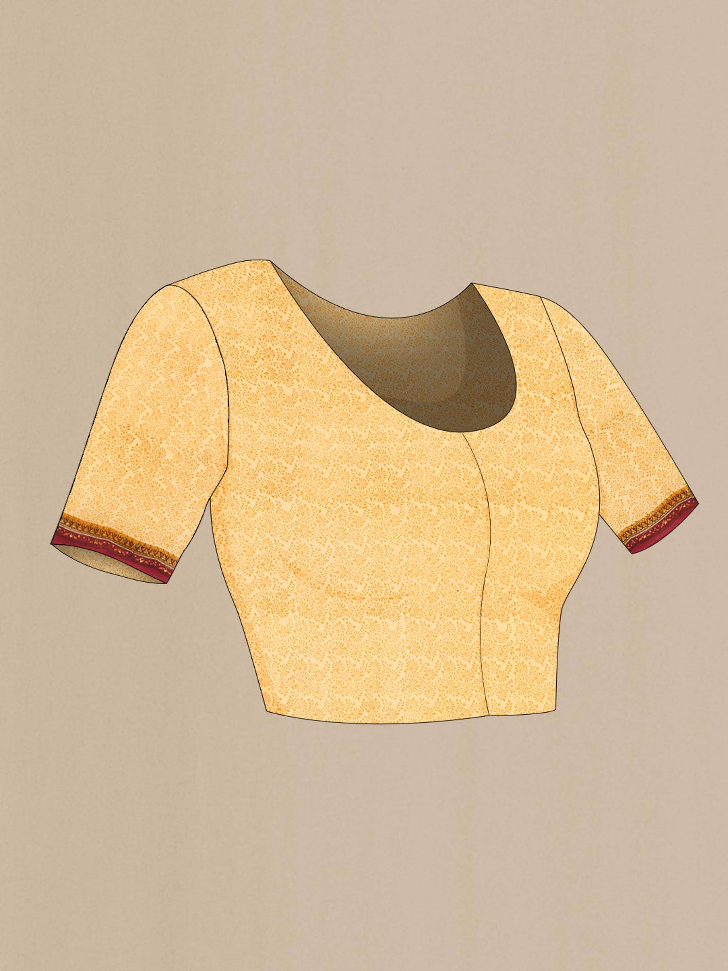 Yellow Mysore Crepe Saree
