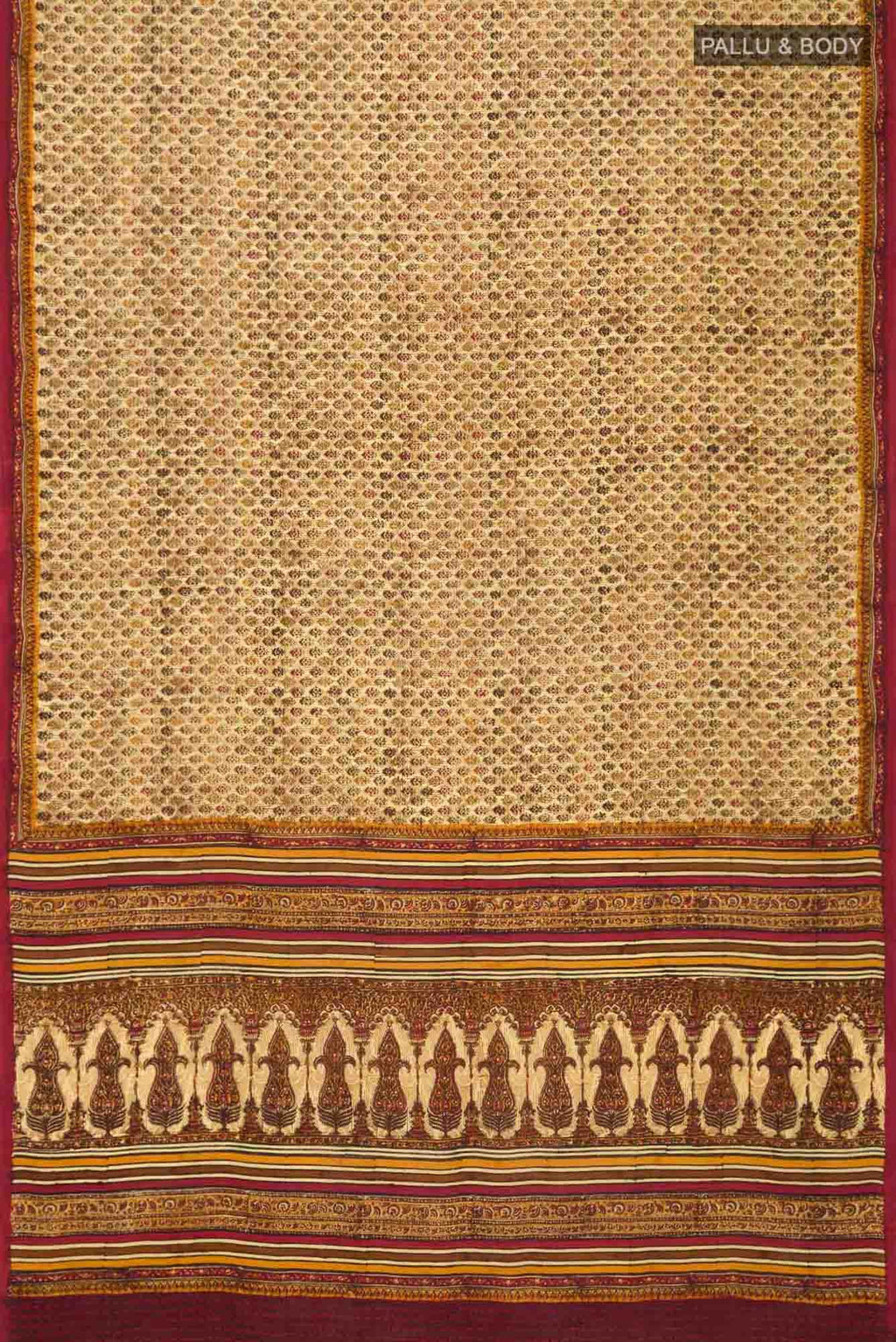 Yellow Mysore Crepe Saree