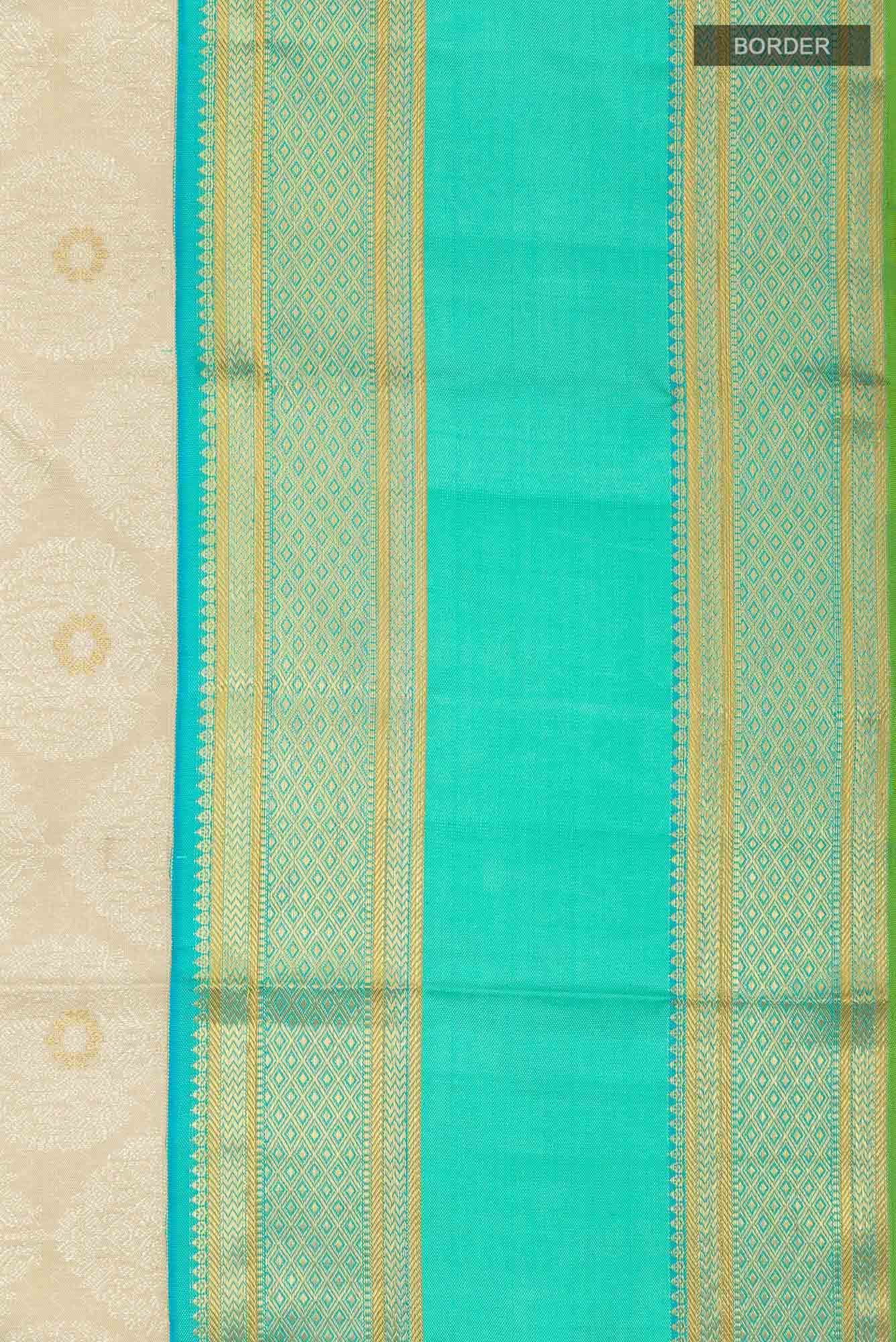 Pure Silk Pure Zari Off White Kanchipuram Saree