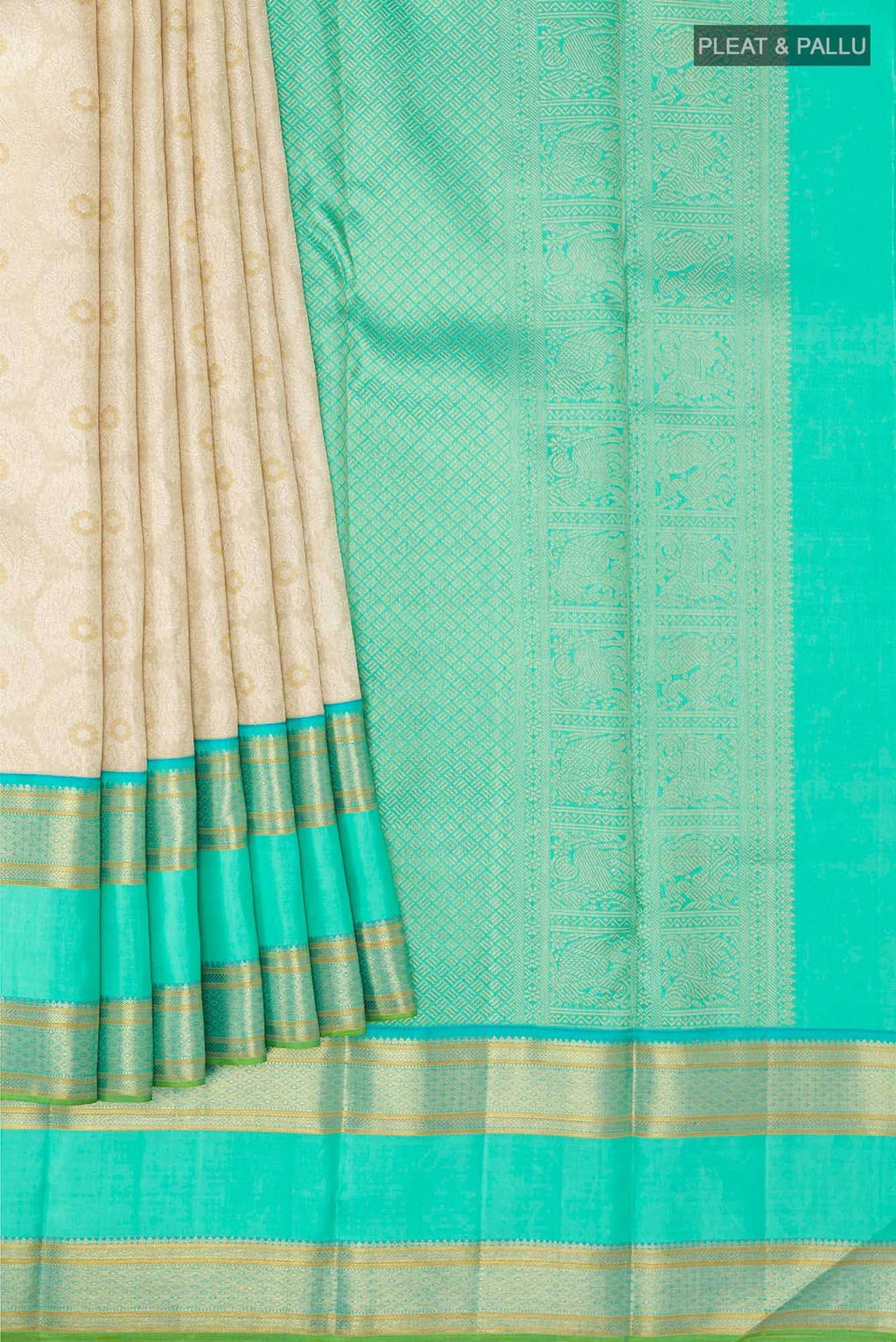 Pure Silk Pure Zari Off White Kanchipuram Saree