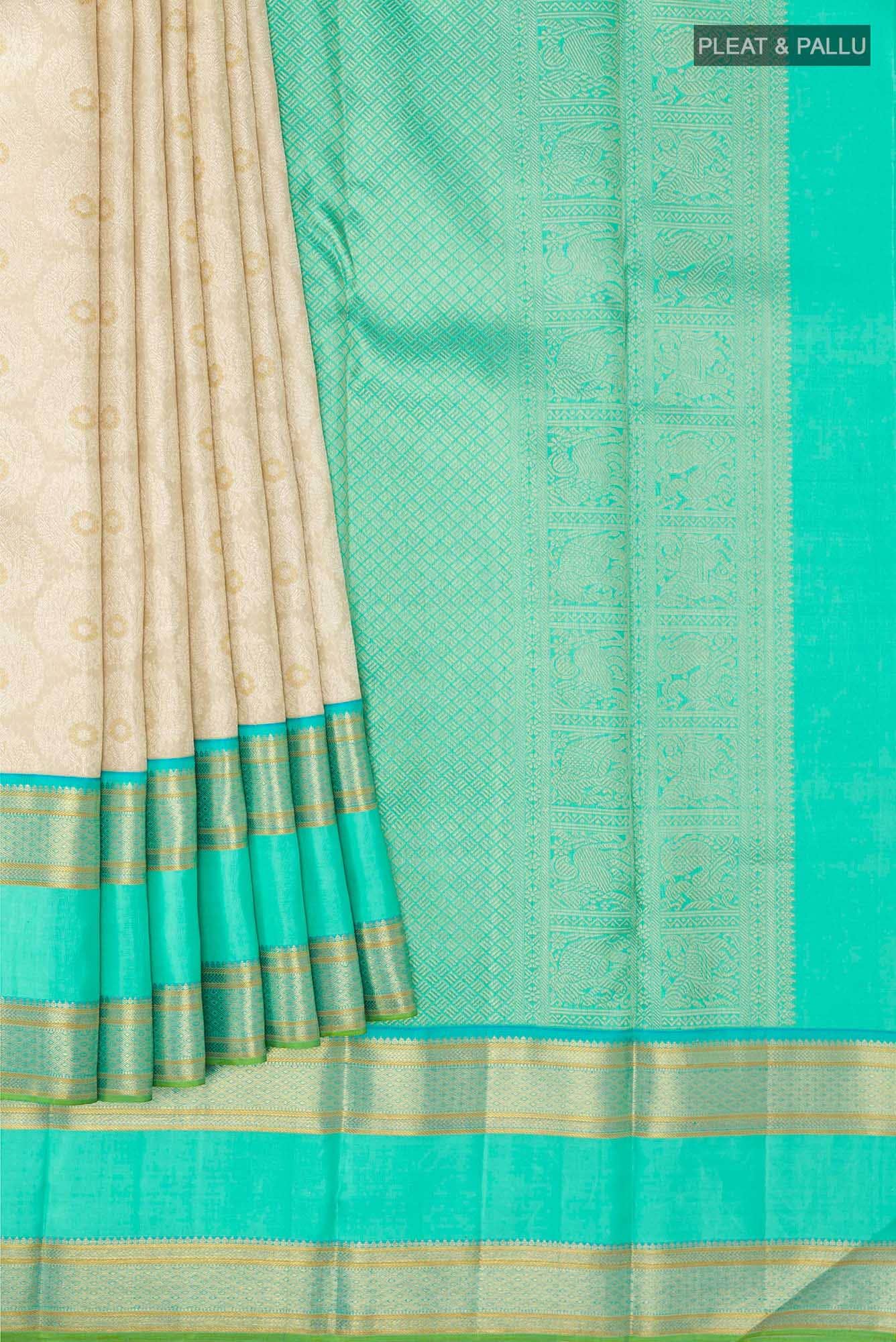 Pure Silk Pure Zari Off White Kanchipuram Saree