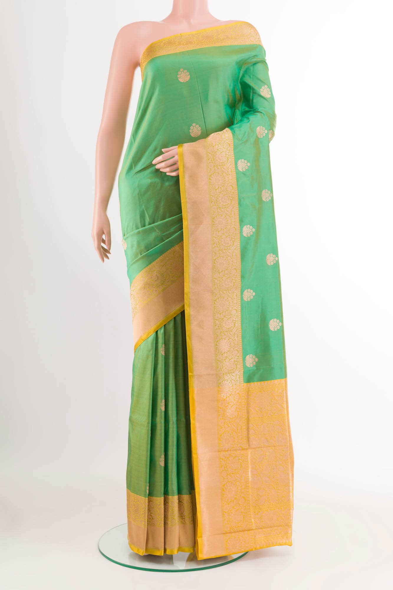 Green Banarasi Katan Silk Saree