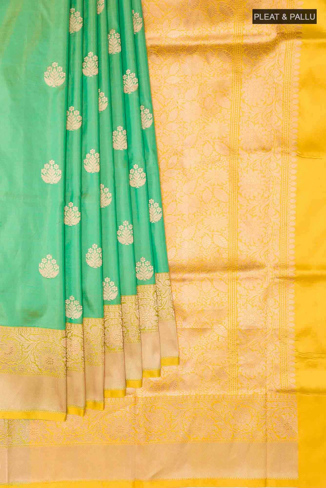 Green Banarasi Katan Silk Saree