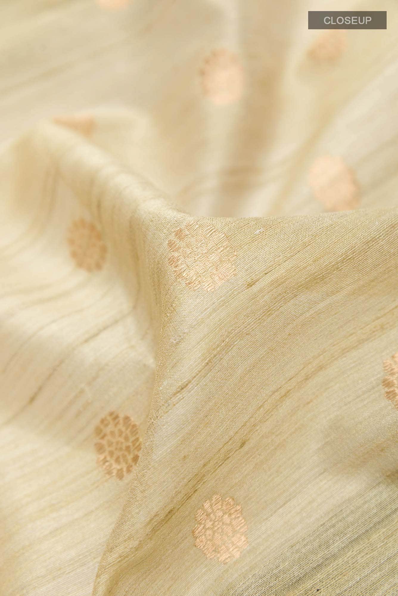 Beige Banarasi Katan Silk Saree