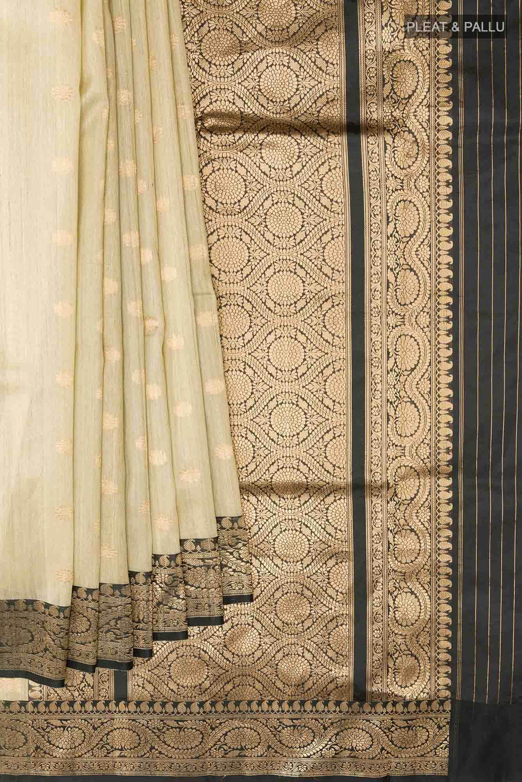 Beige Banarasi Katan Silk Saree