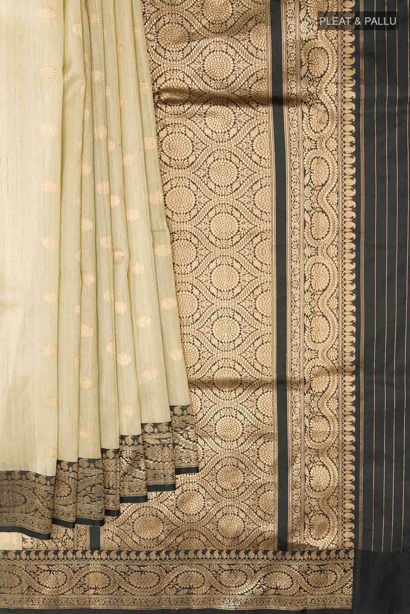 Beige Banarasi Katan Silk Saree