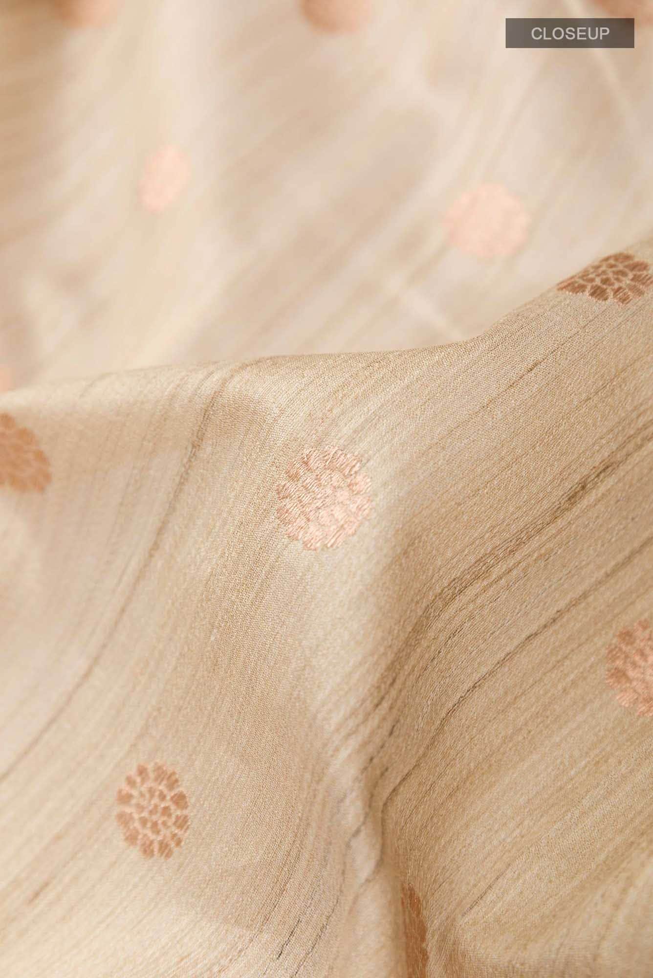 Beige Banarasi Katan Silk Saree