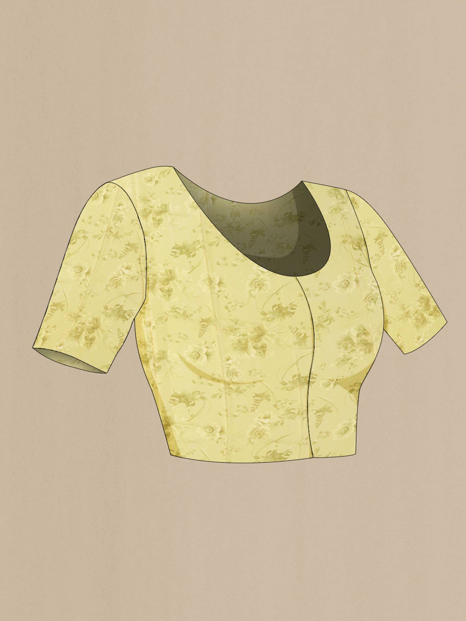 Lemon Yellow Crepe Saree