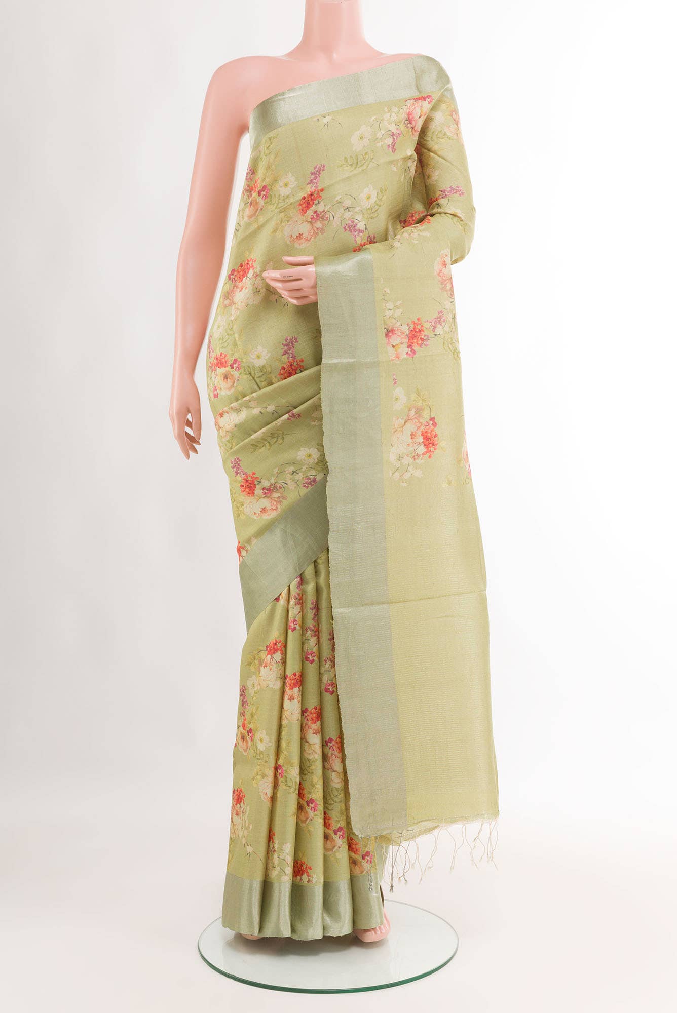 Dark Beige Tussar Saree