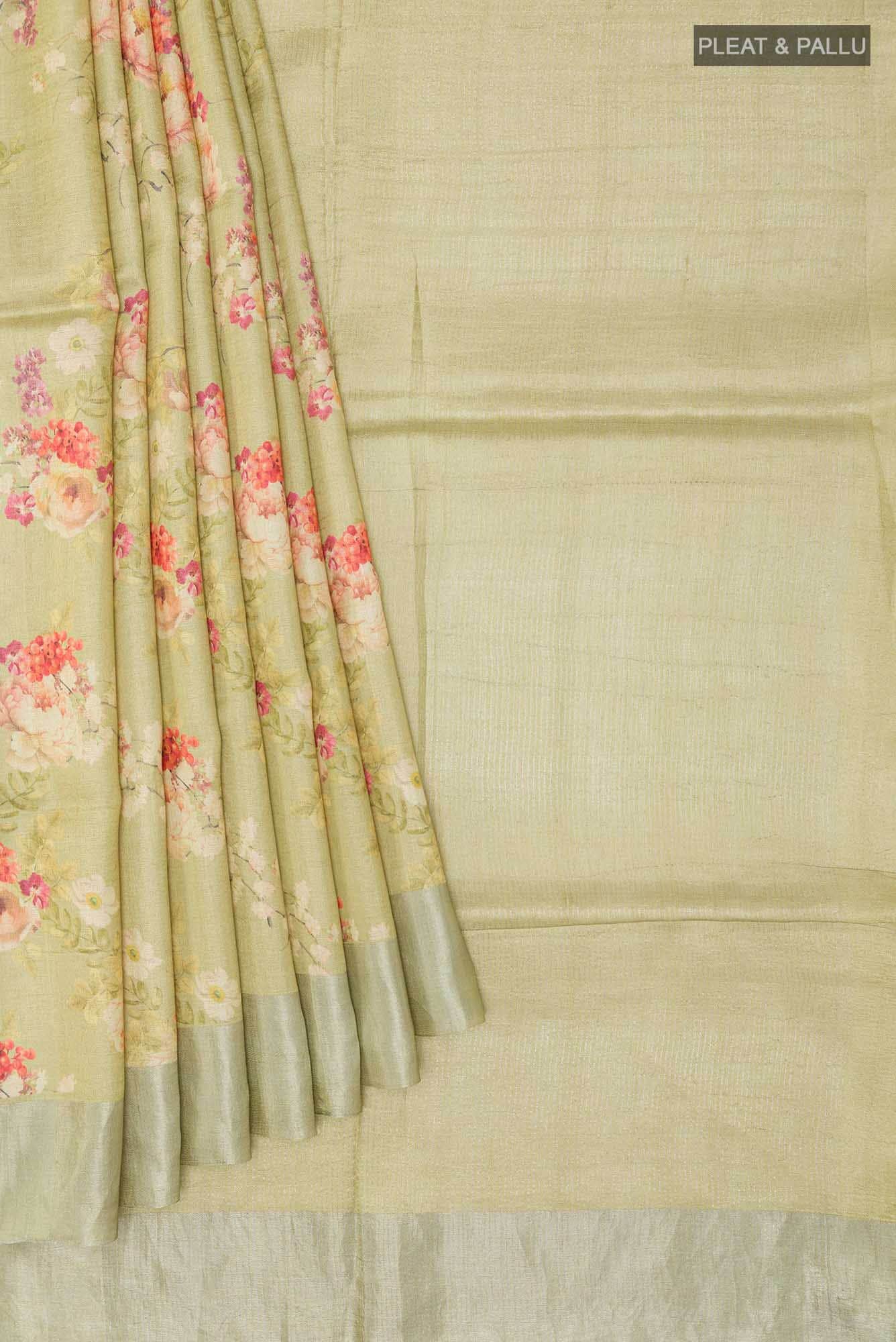 Dark Beige Tussar Saree