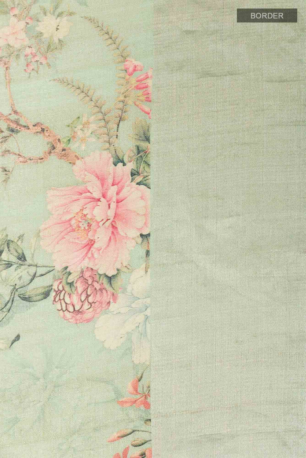 Mint Green Tussar Saree
