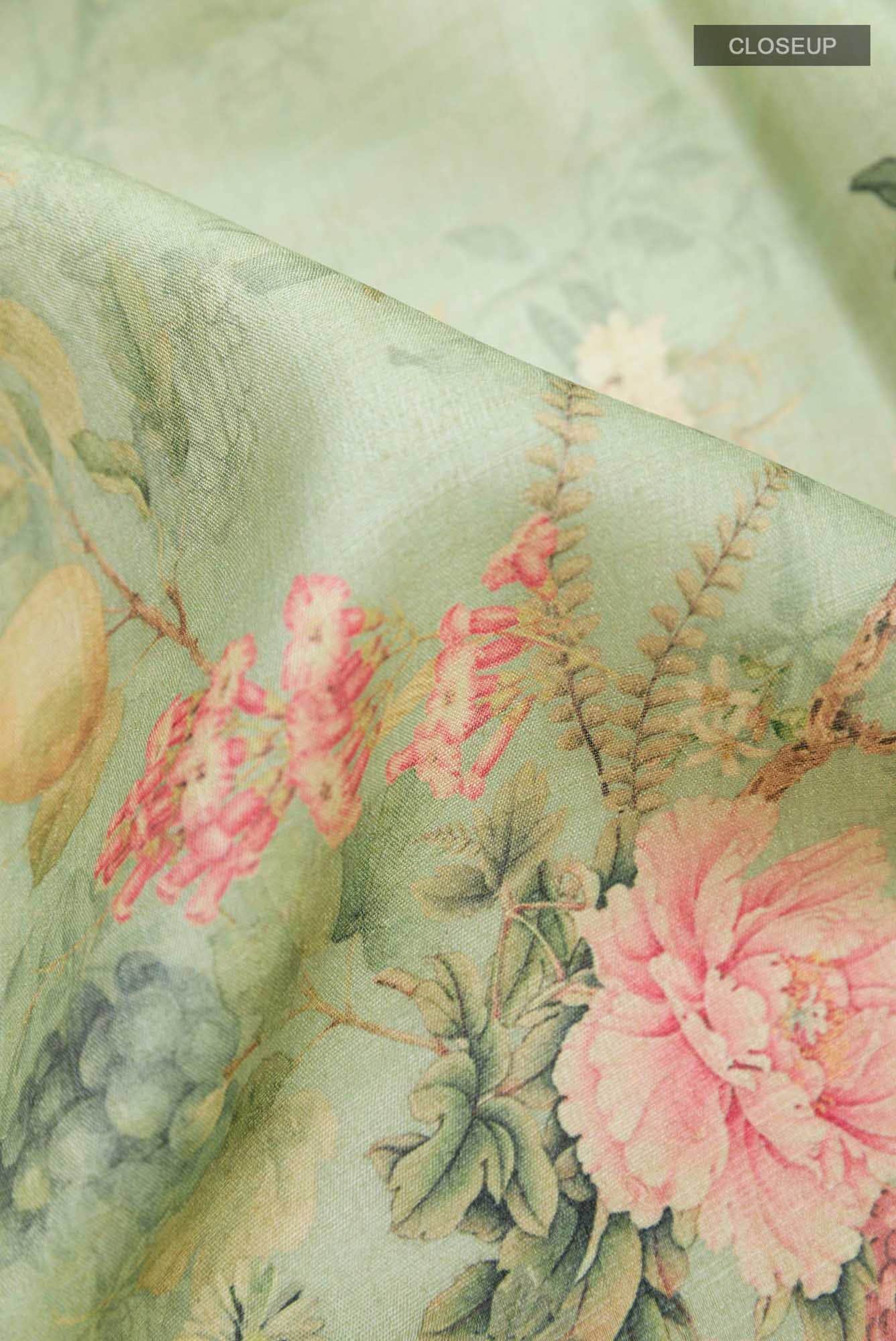 Mint Green Tussar Saree