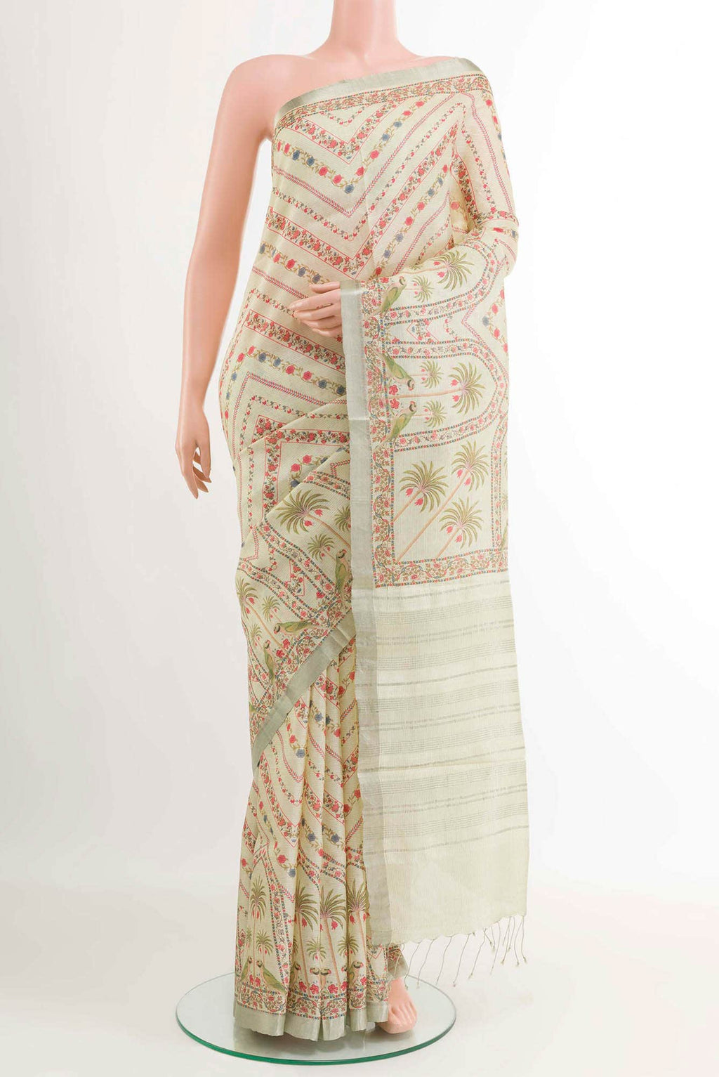 Green Tussar Saree