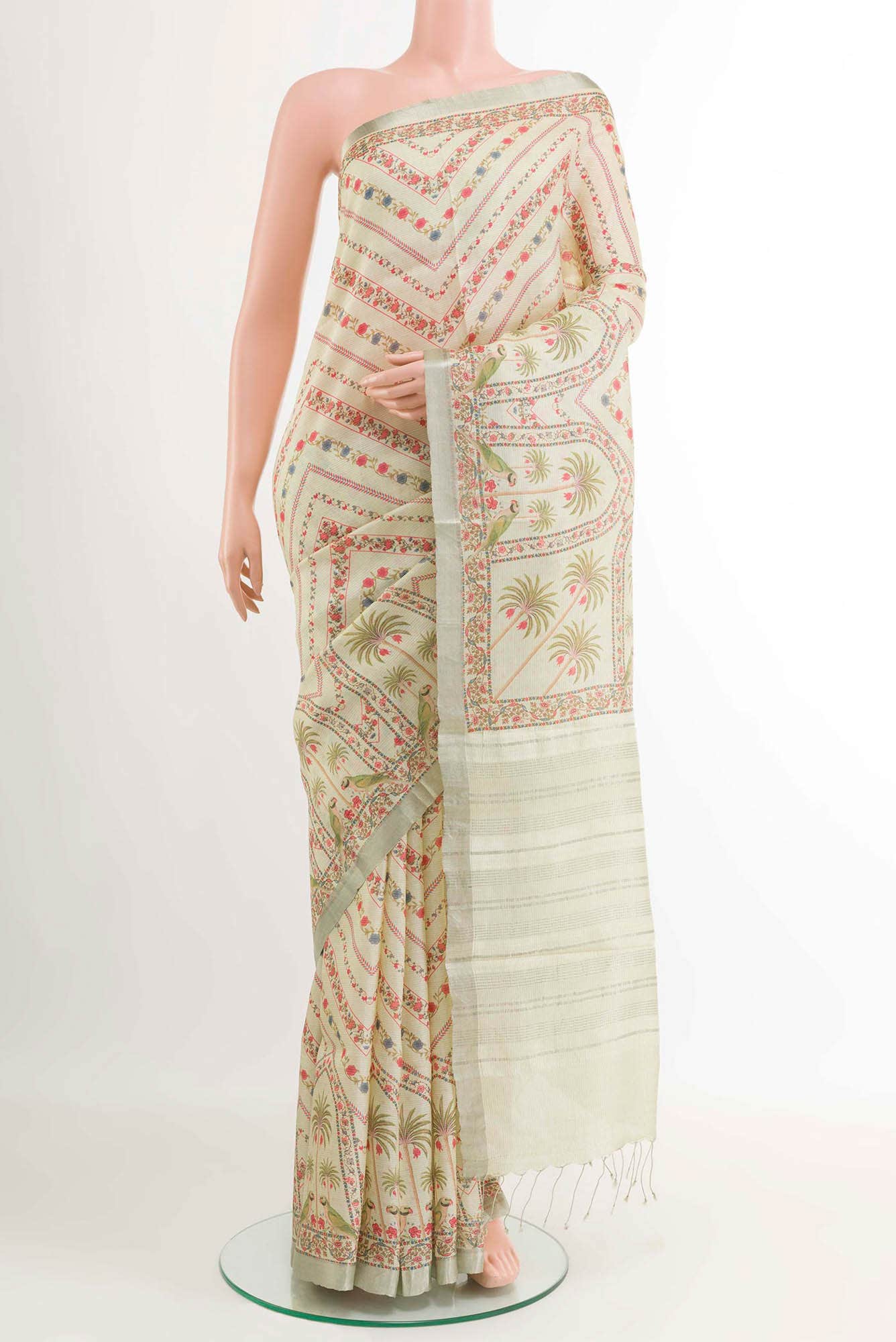 Green Tussar Saree
