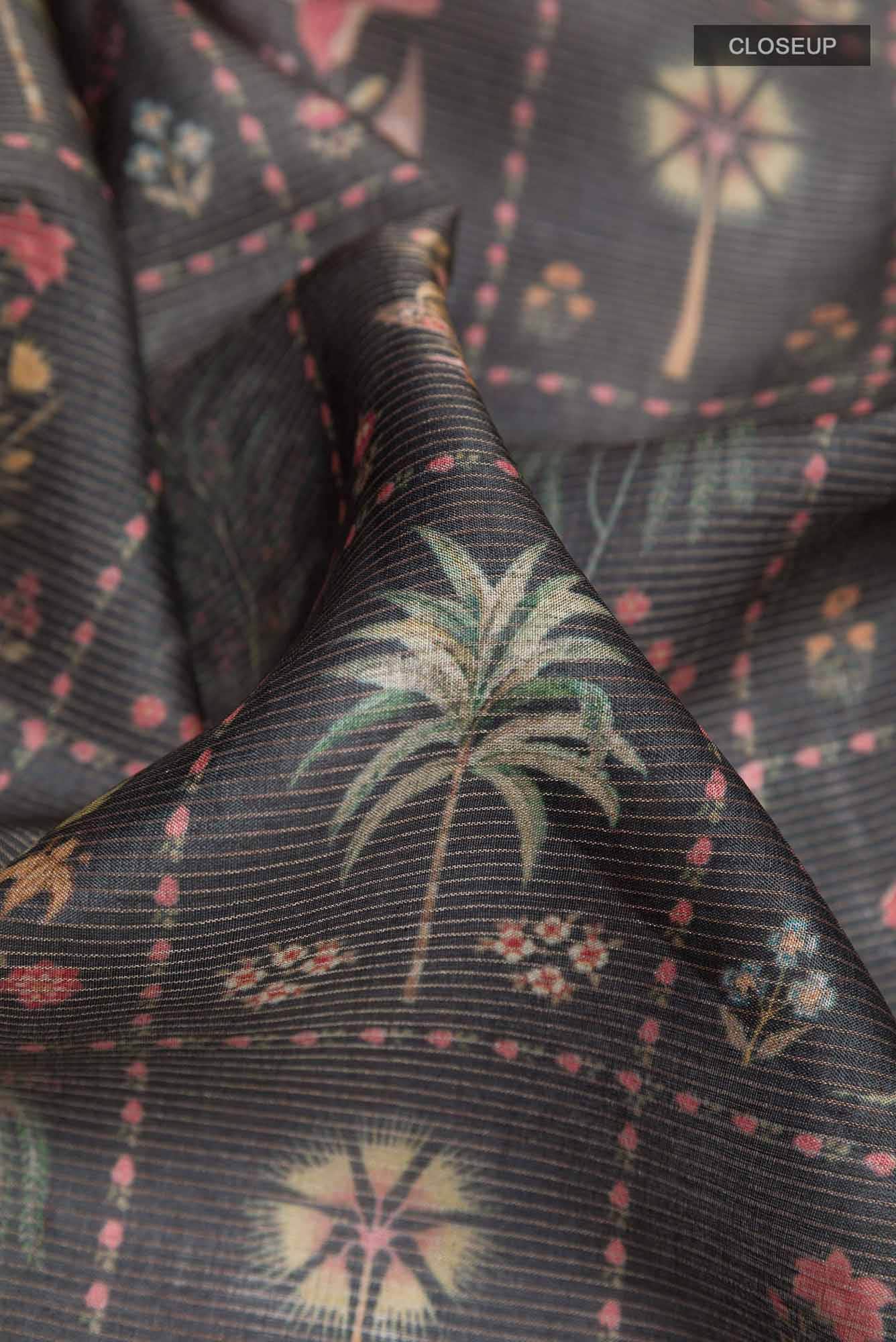 Black Tussar Saree