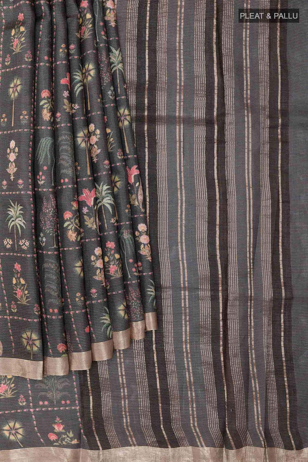 Black Tussar Saree