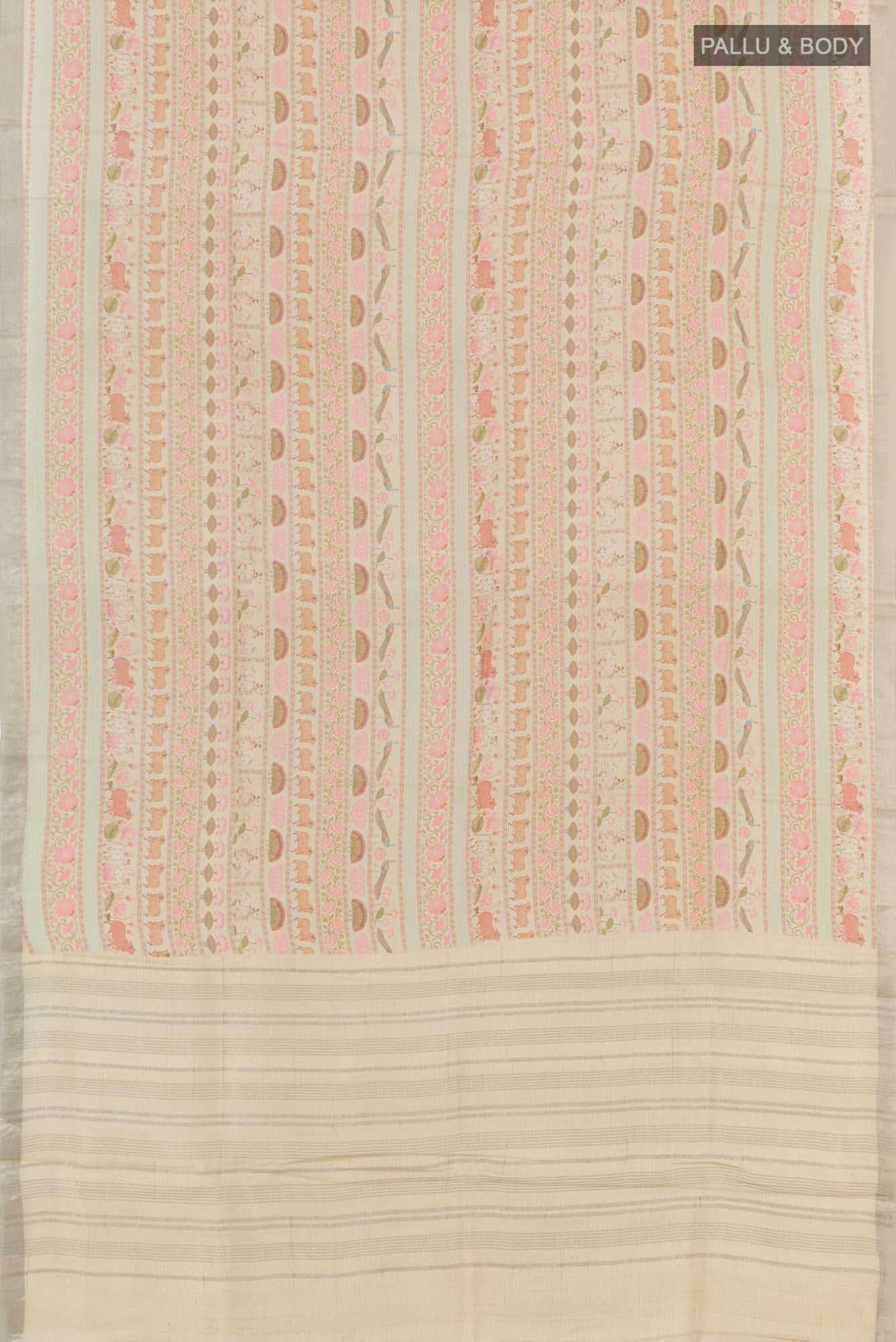 Off White Tussar Saree