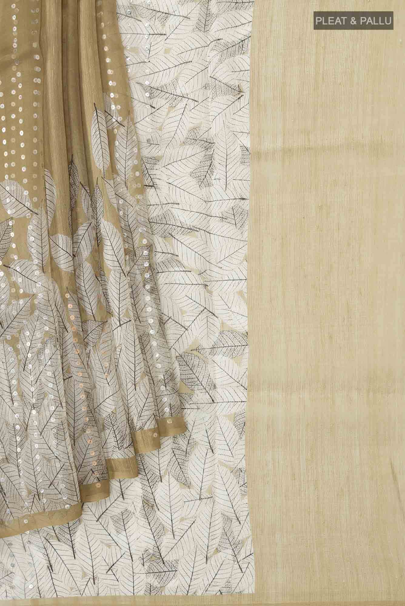 Green Bhagalpuri Tussar Silk Saree