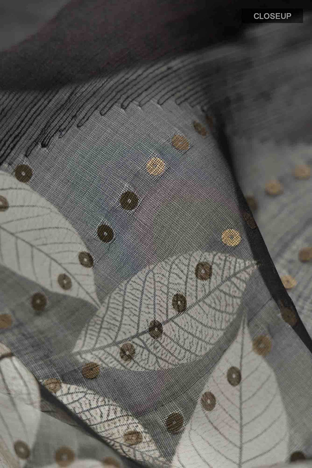Black Bhagalpuri Tussar Silk Saree
