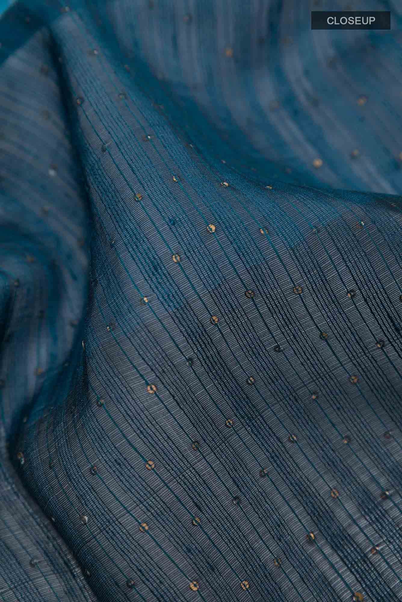 Blue Tussar Saree