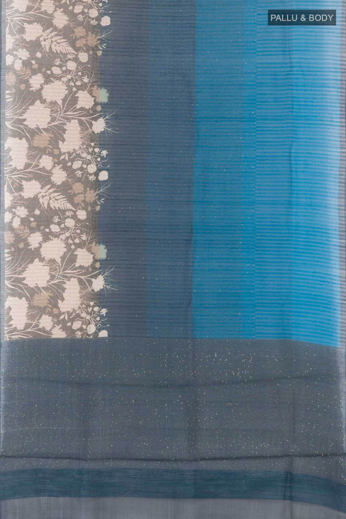 Blue Tussar Saree