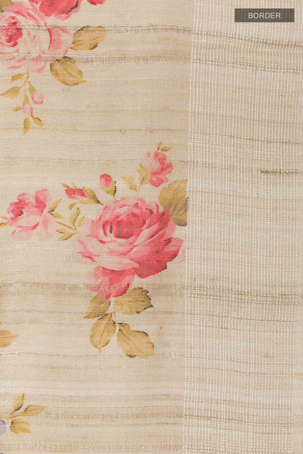 Beige Tussar Saree