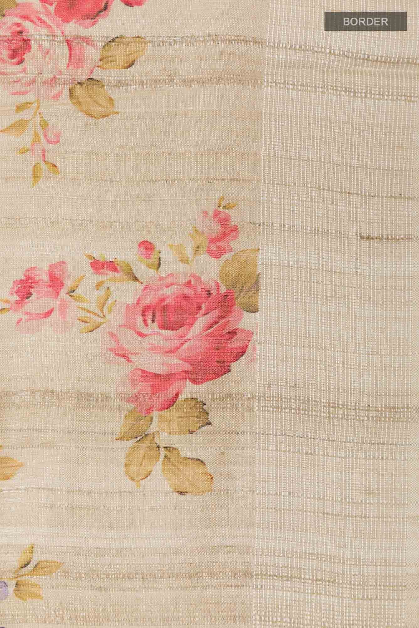 Beige Tussar Saree
