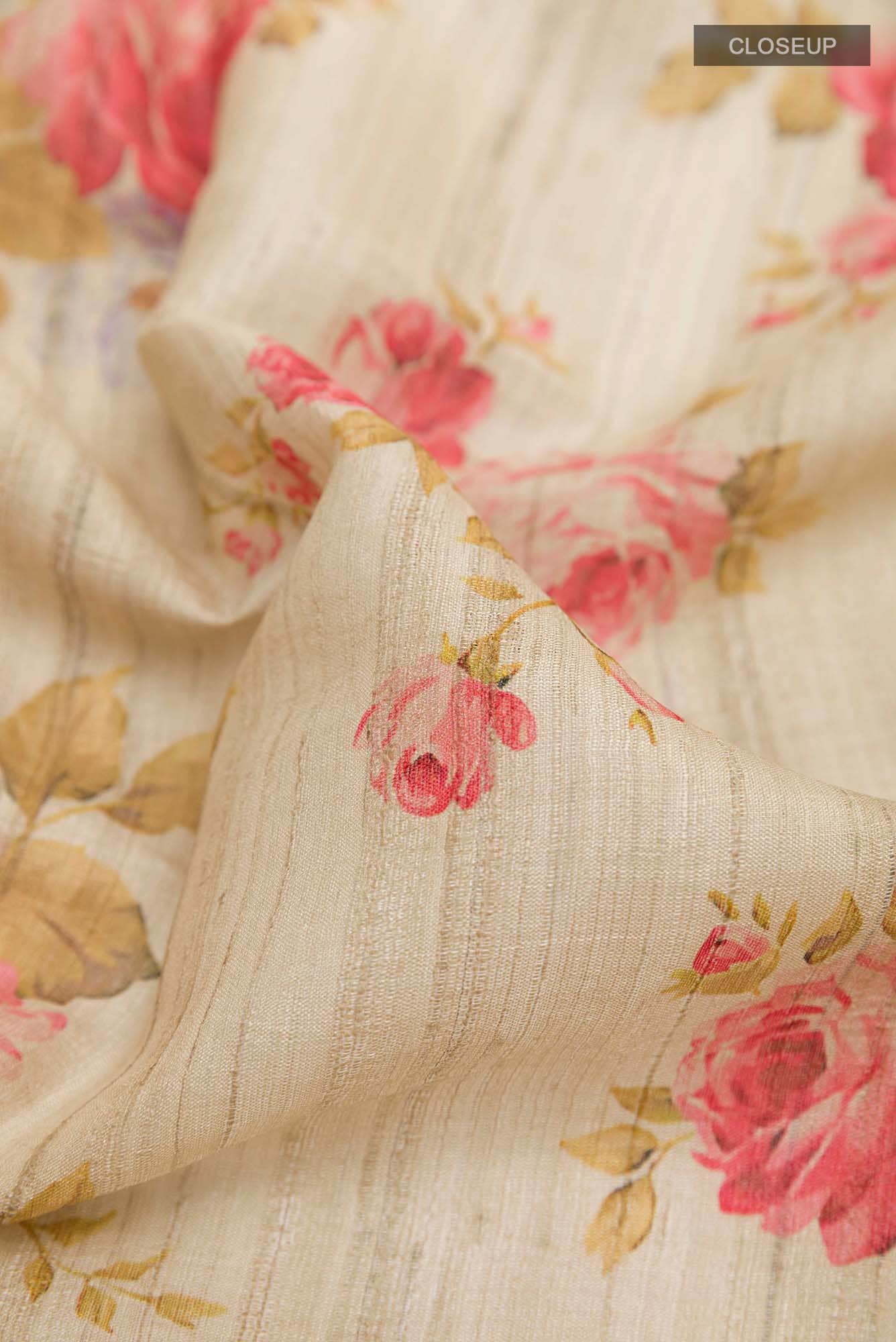 Beige Tussar Saree