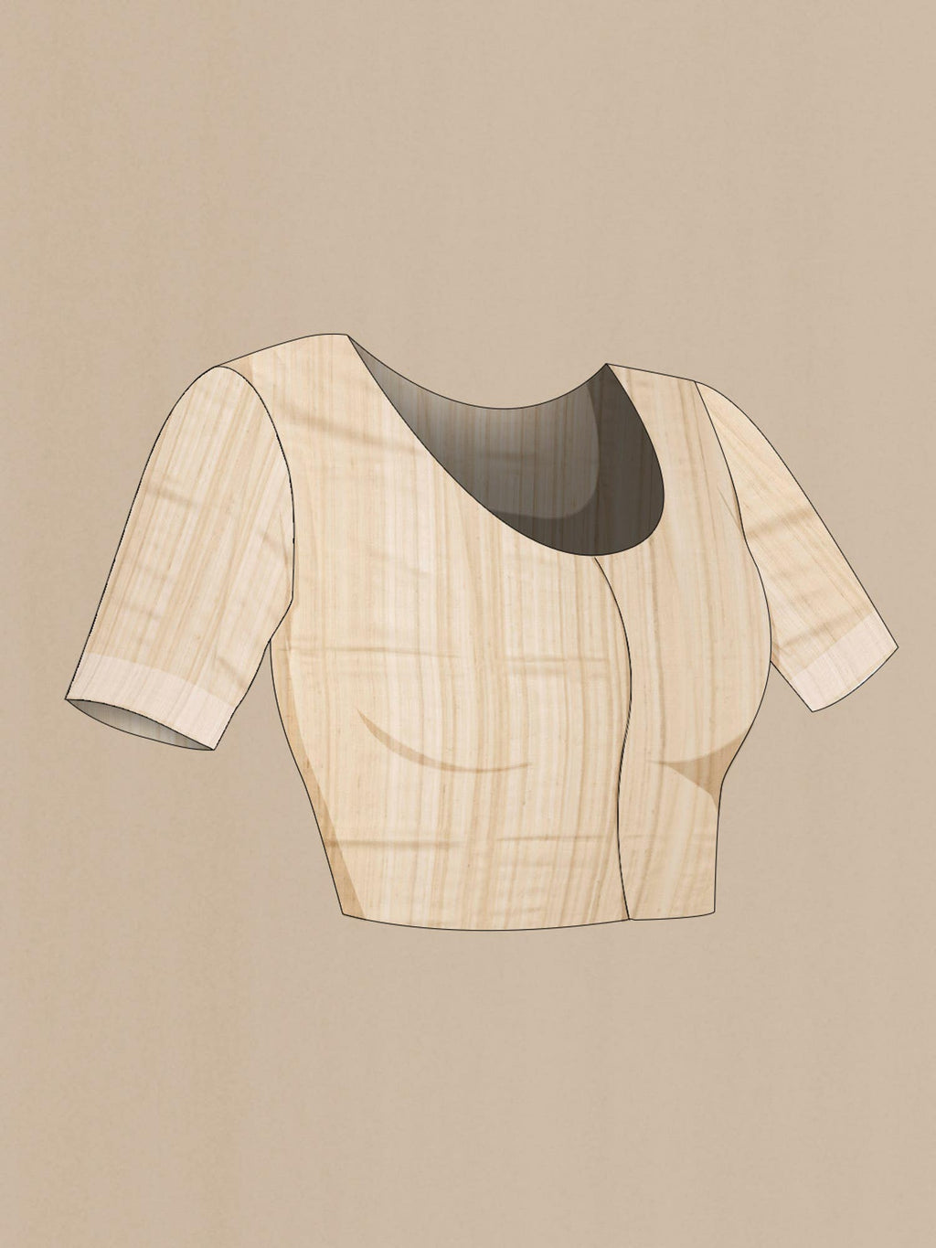 Beige Tussar Saree