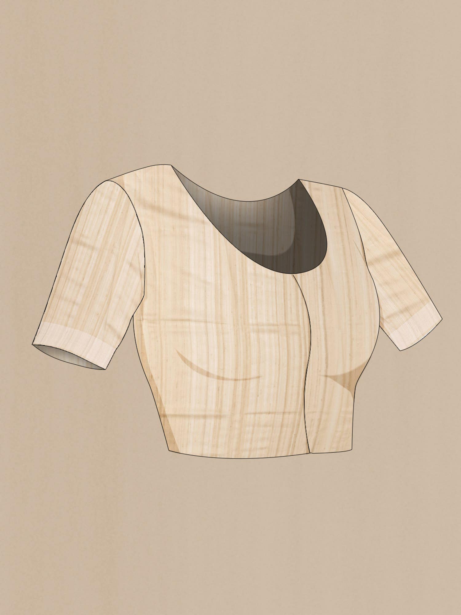 Beige Tussar Saree