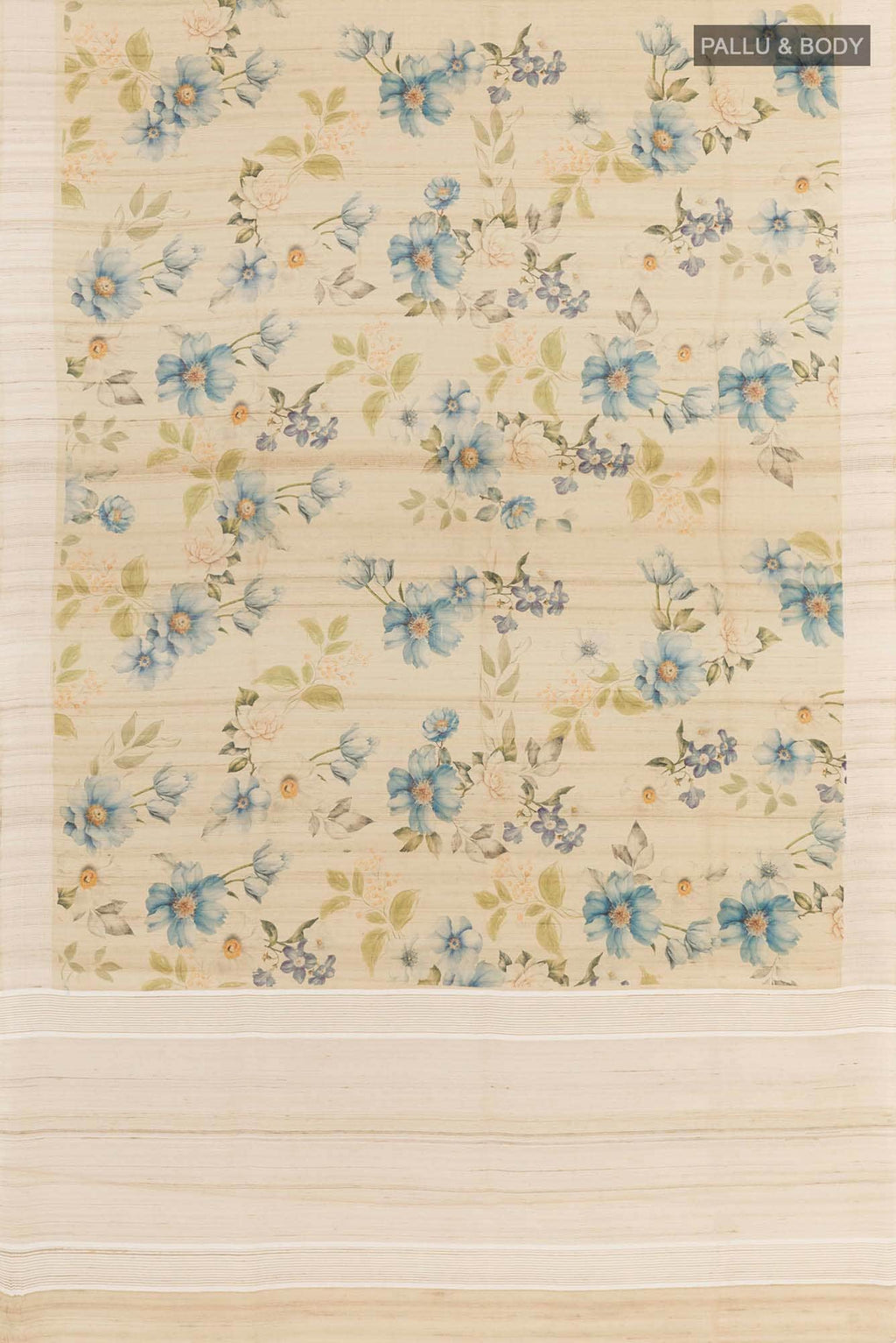 Beige Tussar Saree