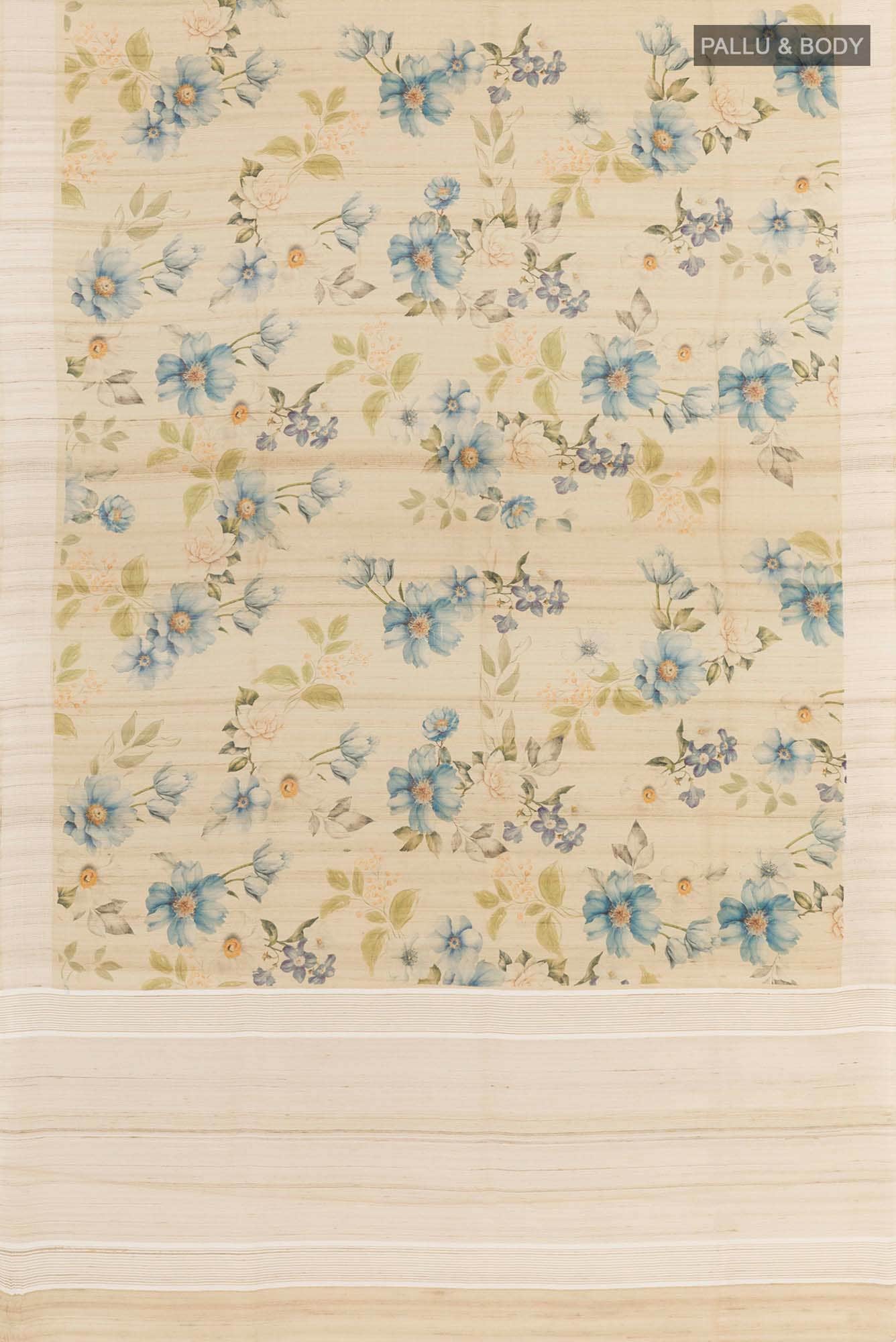 Beige Tussar Saree