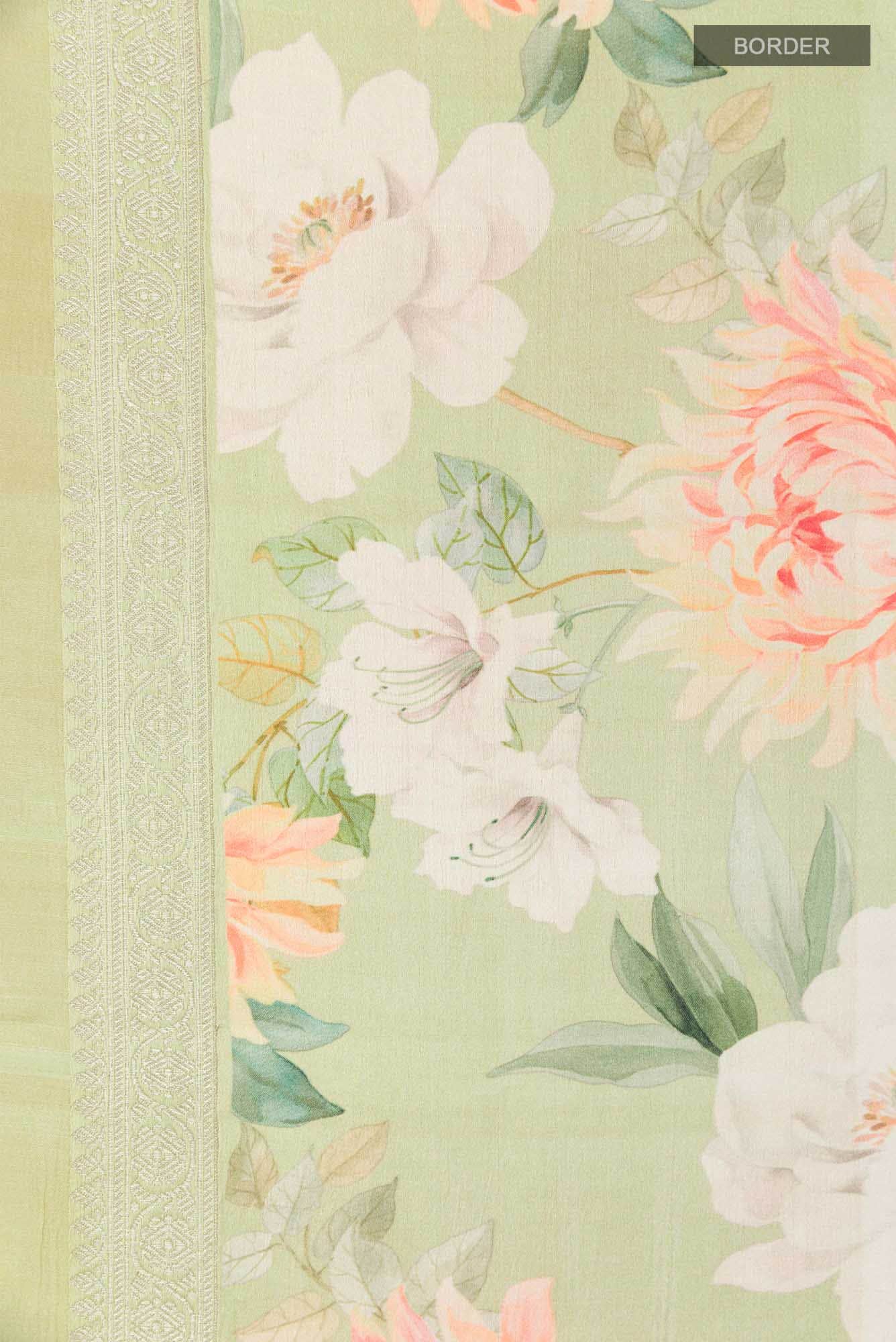 Light Green Tussar Saree