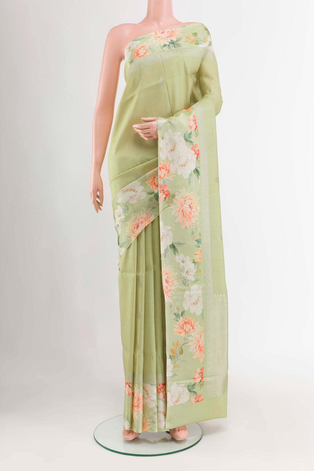 Light Green Tussar Saree